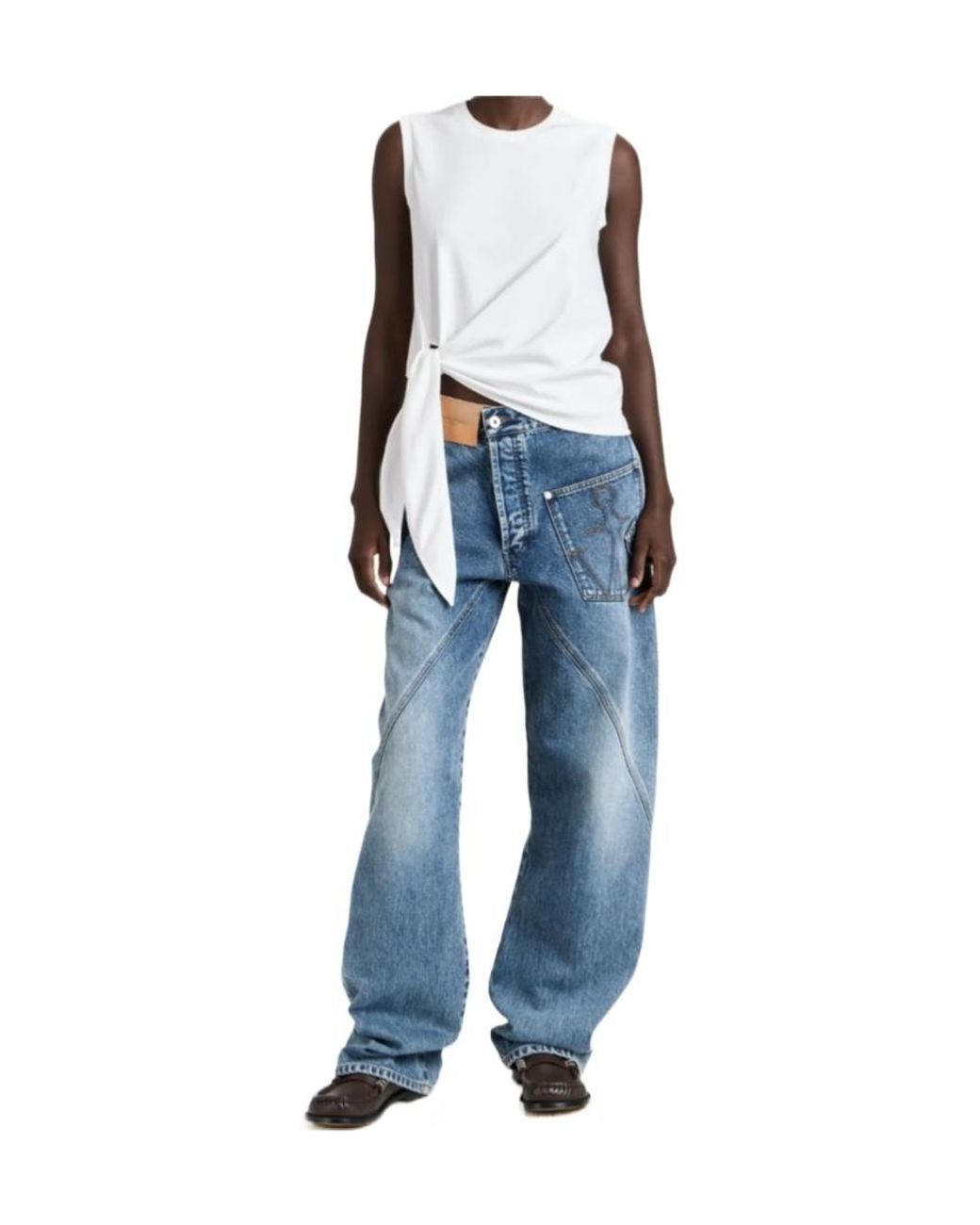 J.W. Anderson White Jw Anderson Hem Knot Tank Top