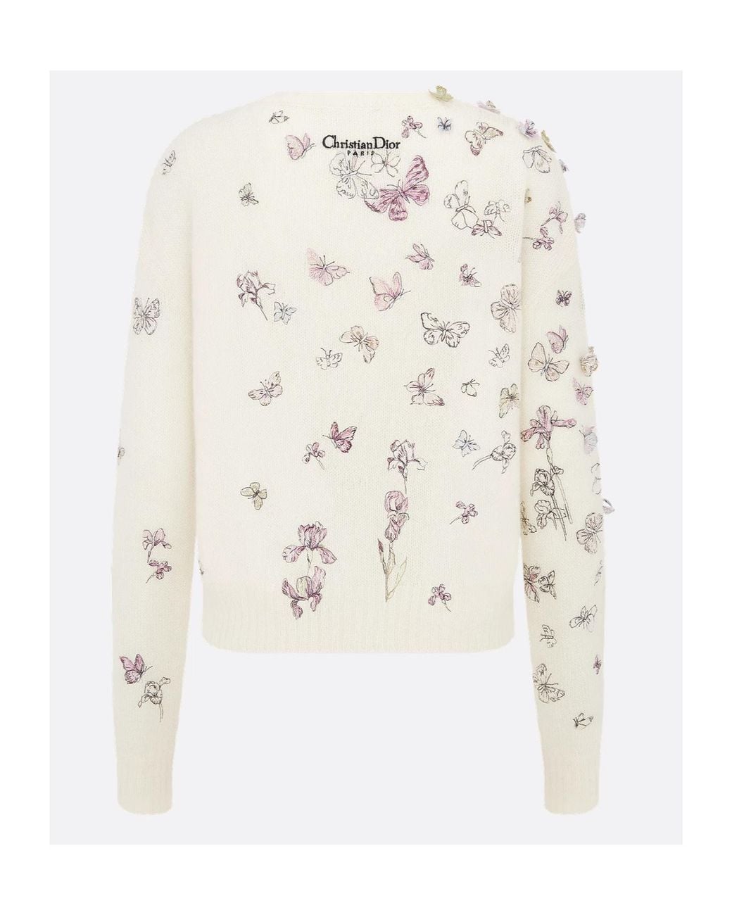 Dior White Embroidered Sweater