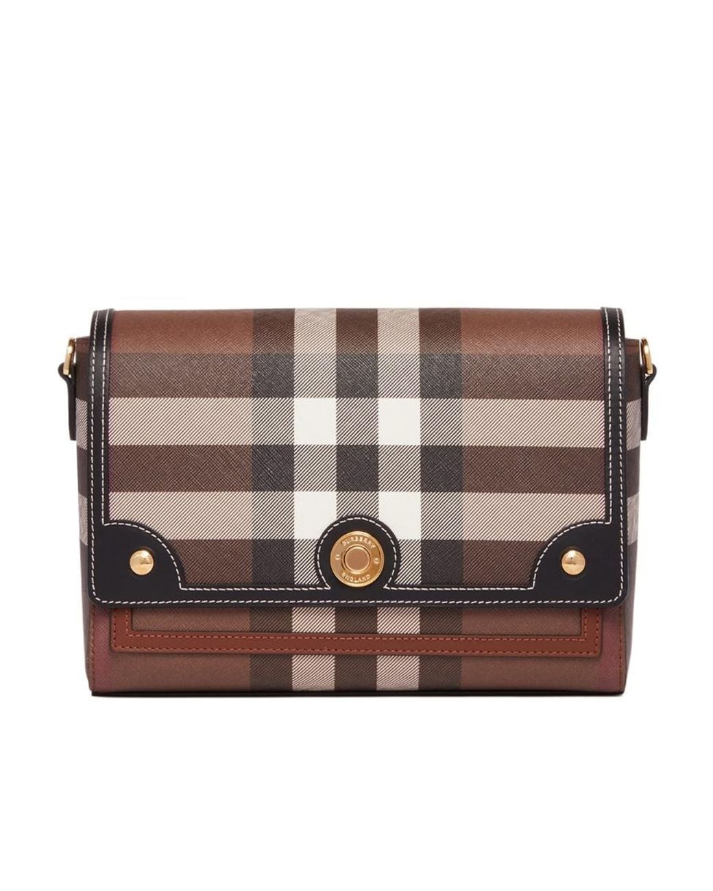 Burberry Brown Vintage Check Foldover-Top Shoulder Bag