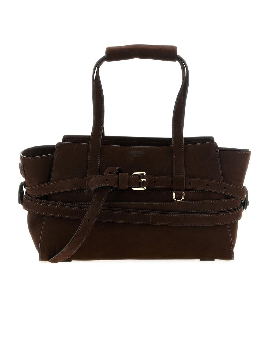 Moschino Black Tie Me Belted Tote Bag