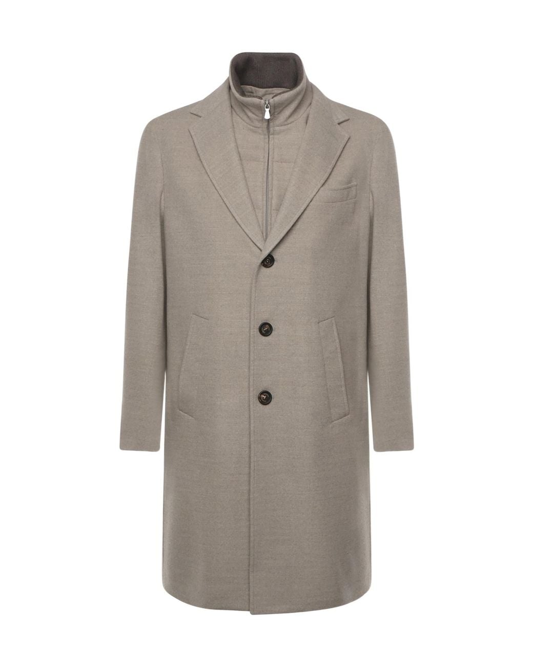 Eleventy Gray Single Breasted Coat for men