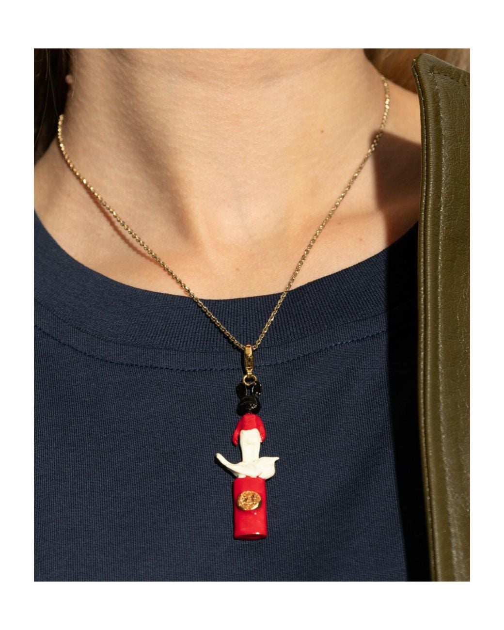 Marni Red Logo Detailed Charm