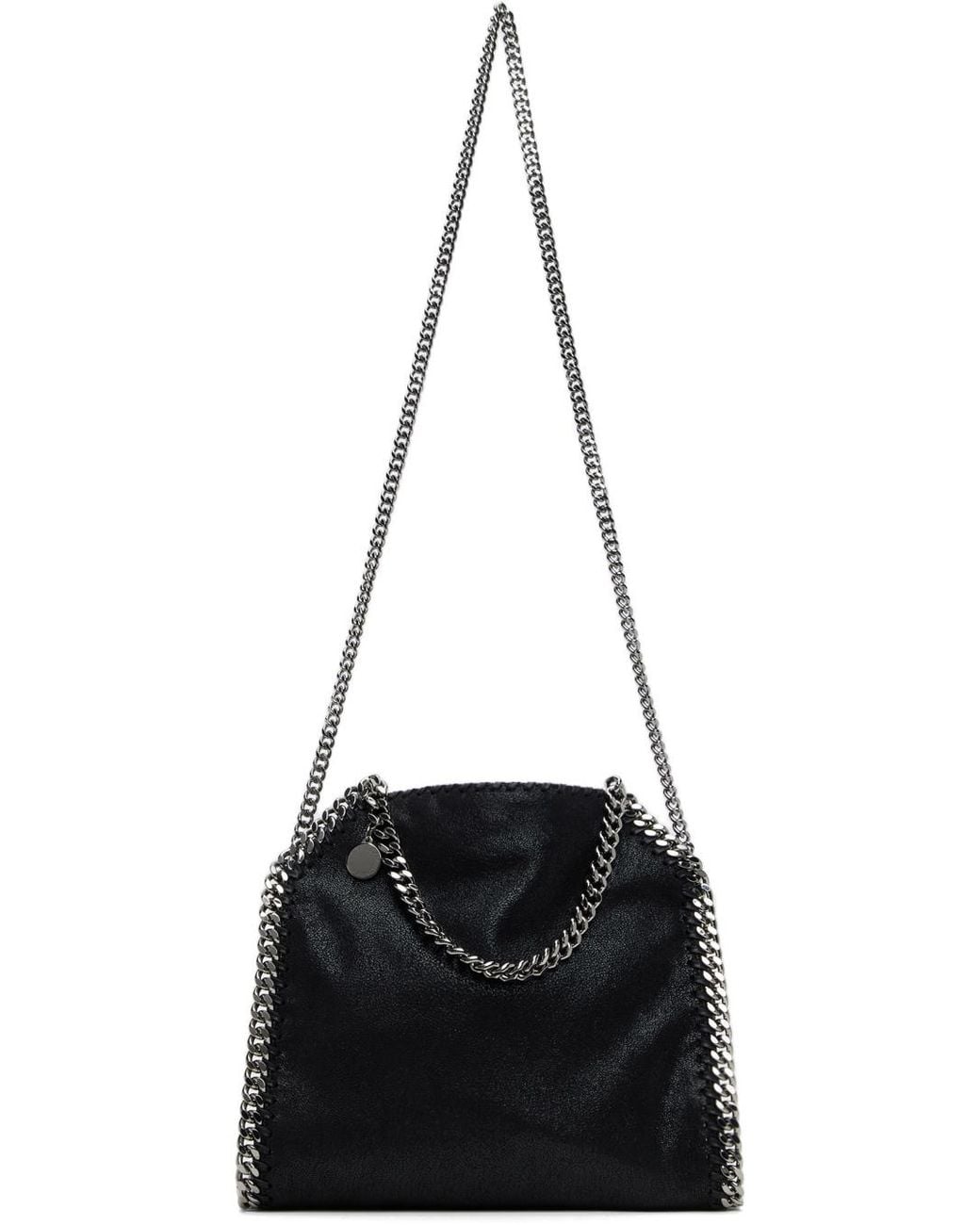 Stella McCartney Black Falabella Foldover Mini Tote Bag
