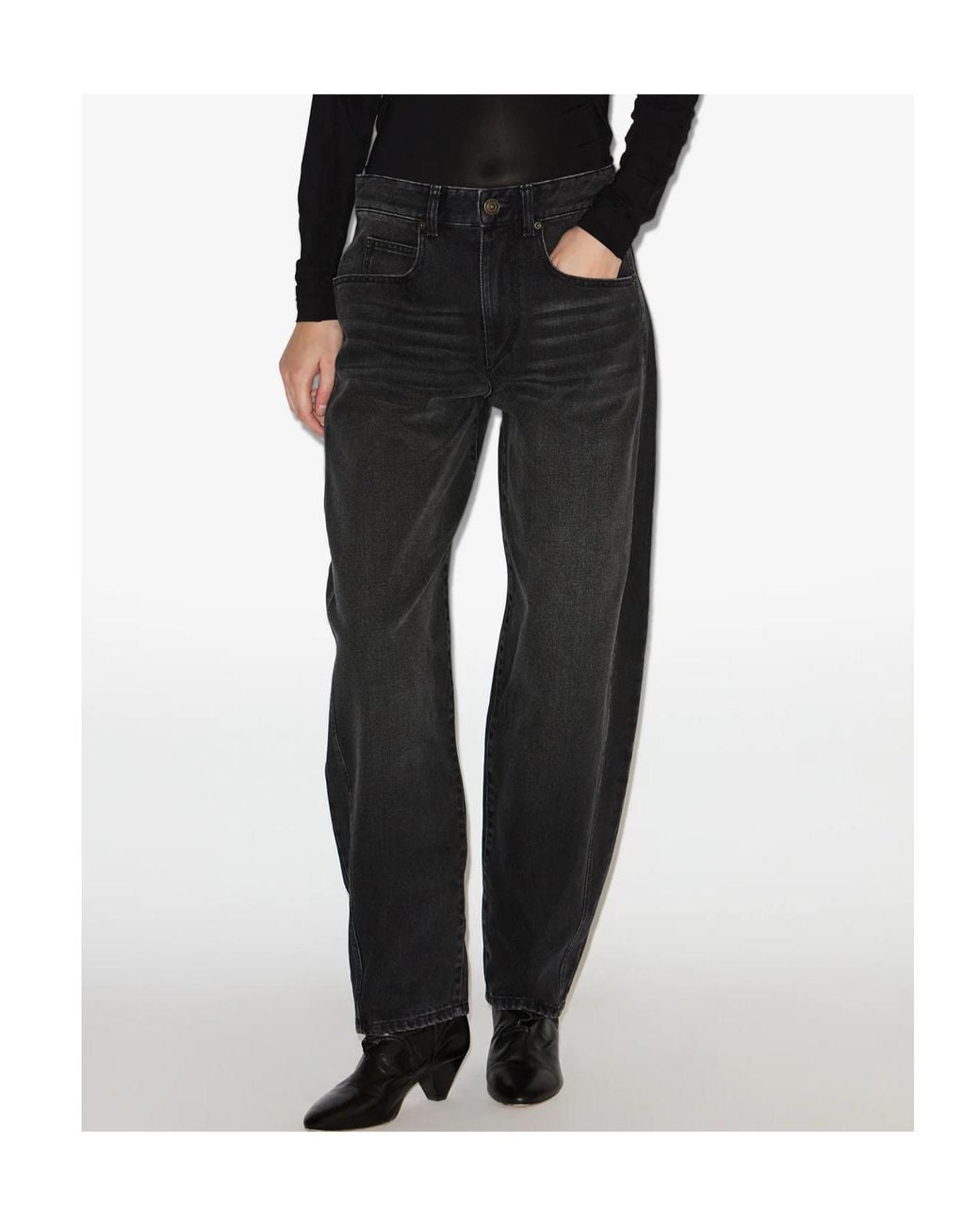 Isabel Marant Black Oriane Denim Barrel Jeans