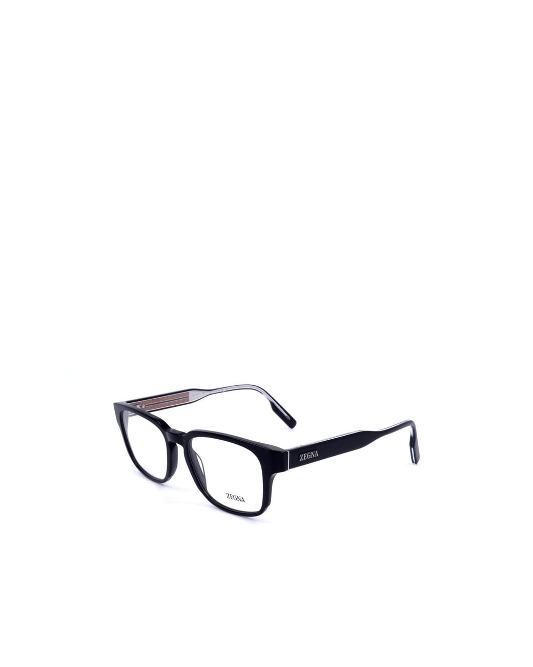 Zegna White Rectangle Frame Glasses for men