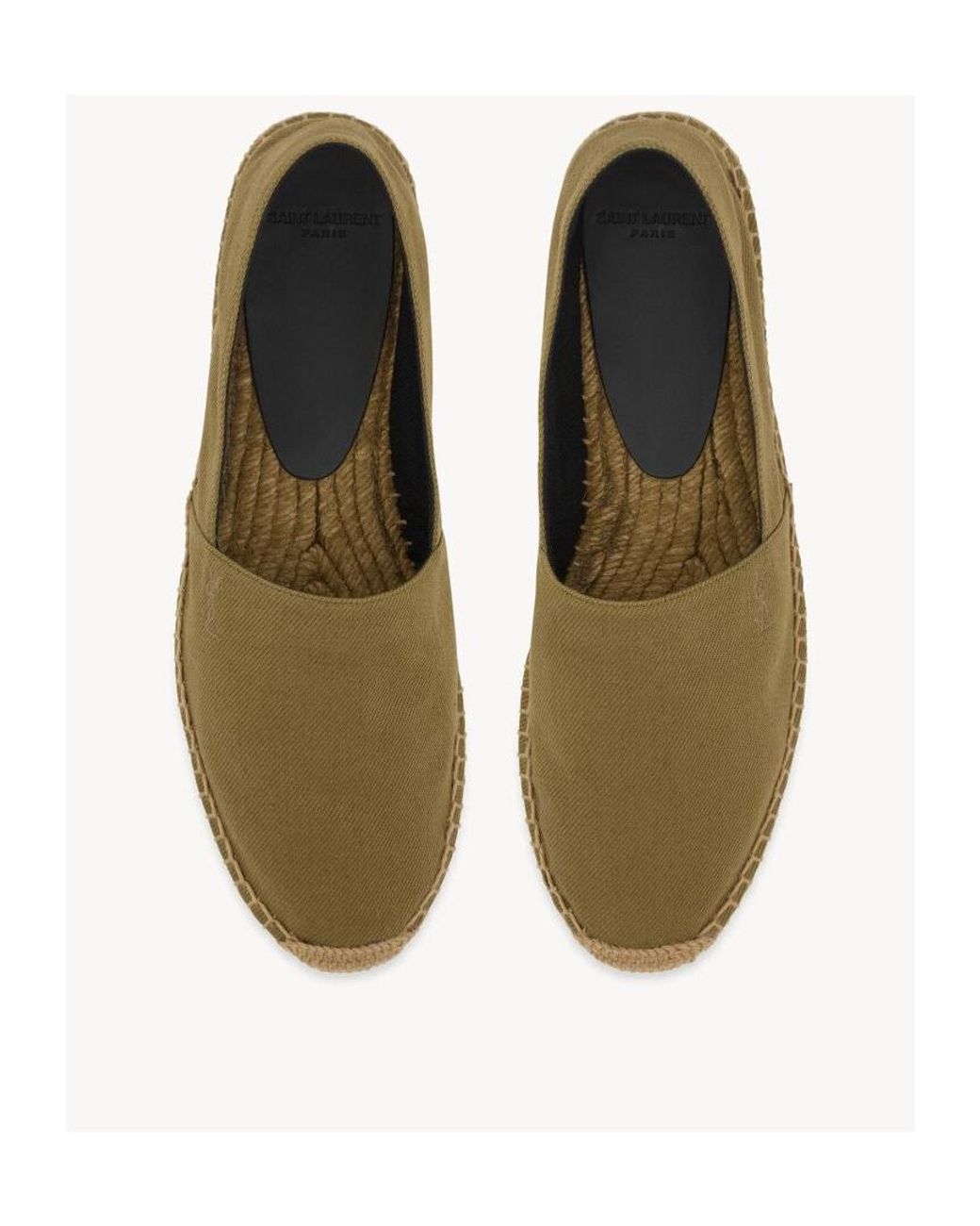Saint Laurent Green Logo Embroidered Slip-On Espadrilles for men