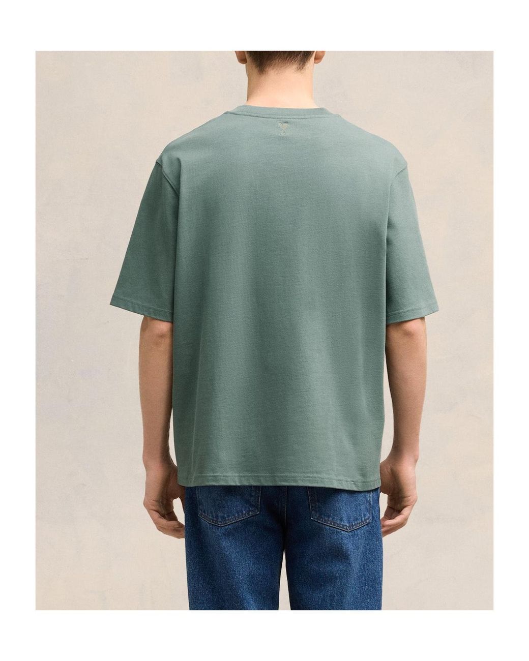 AMI Green Boxy Tshirt Ami for men