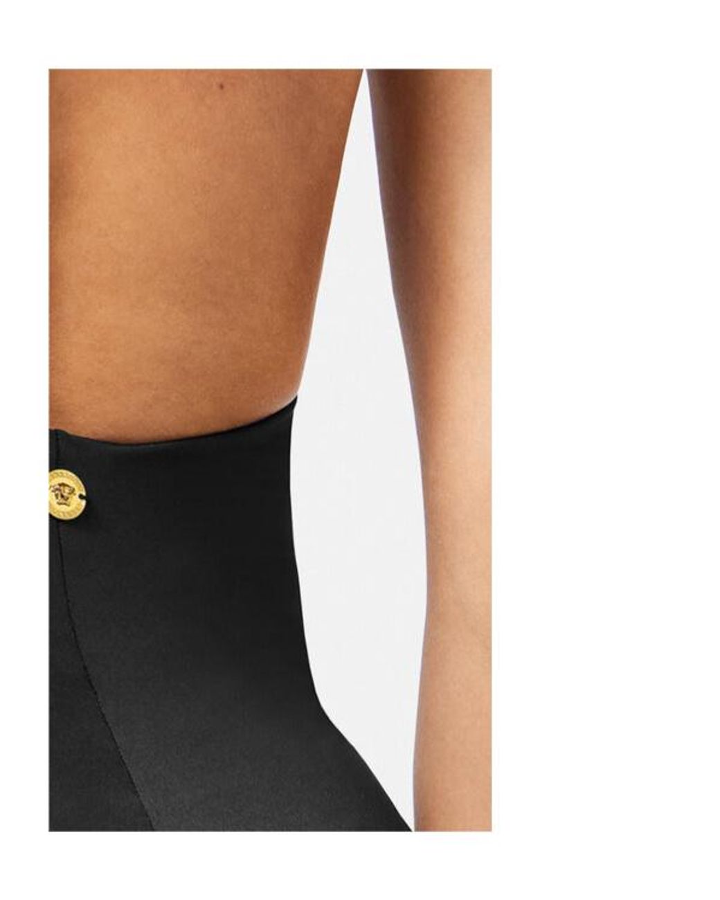 Versace Black Rolled Cut-Out One-Piece Swimsuit