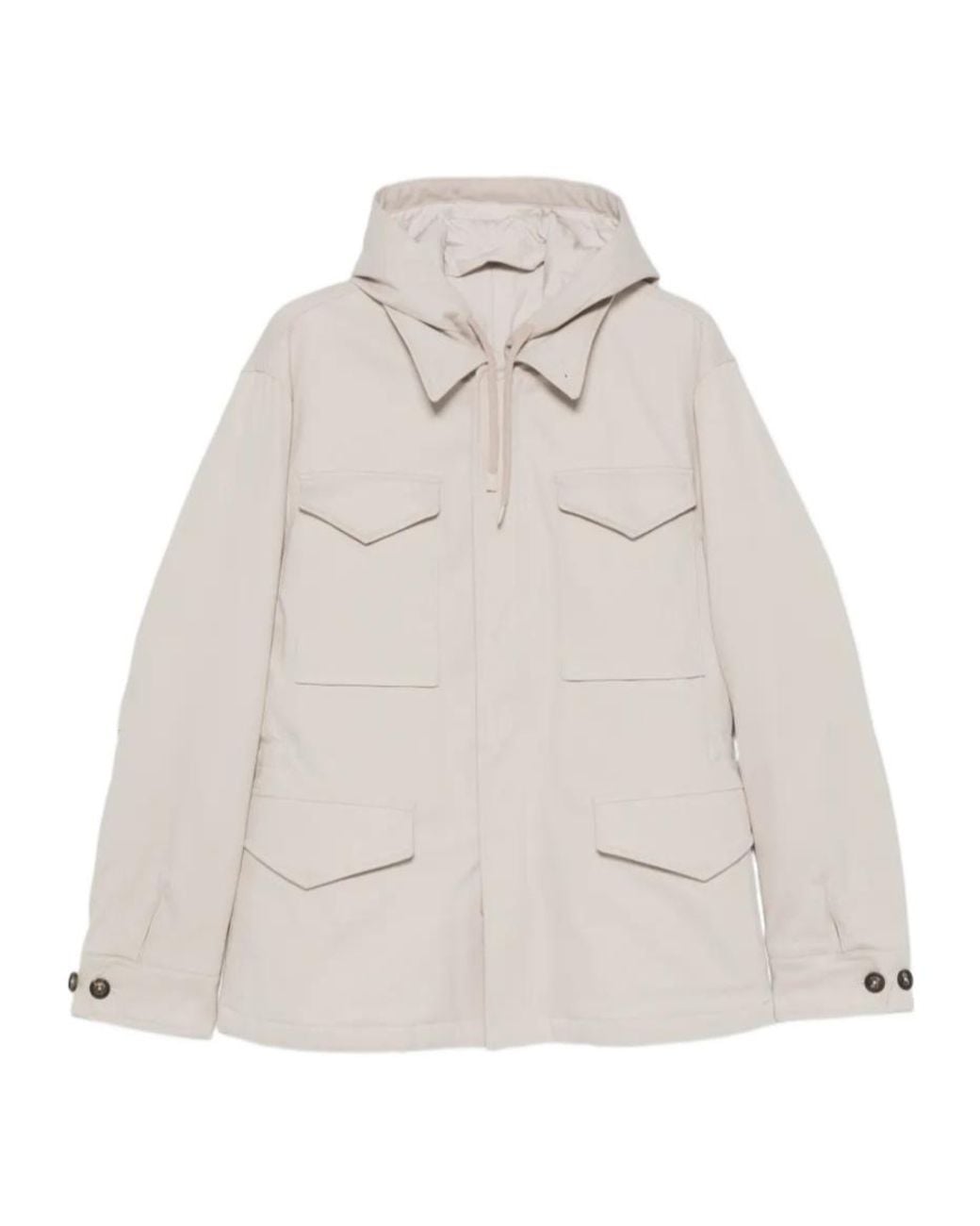 Eleventy Natural Hooded Multi-Pocket Jacket for men