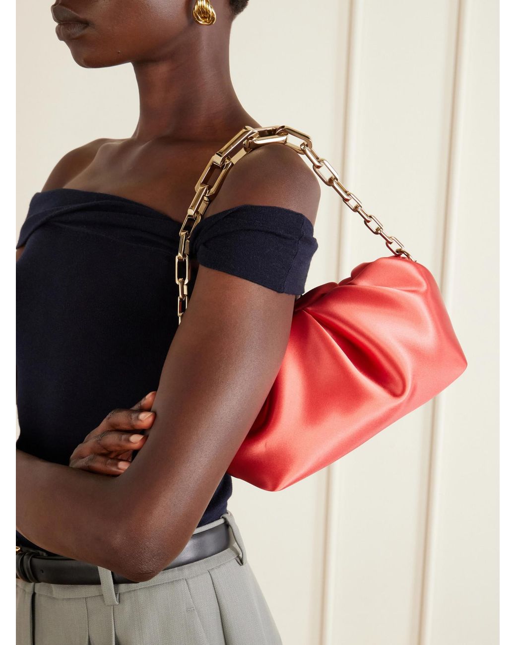 Christian Louboutin Red Small Satin Clutch