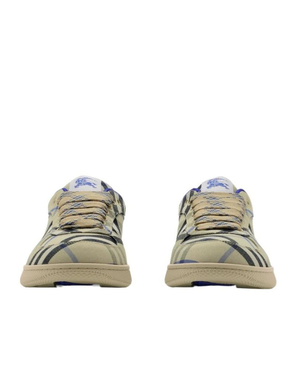 Burberry Green Terrace Checked Lace-Up Sneakers