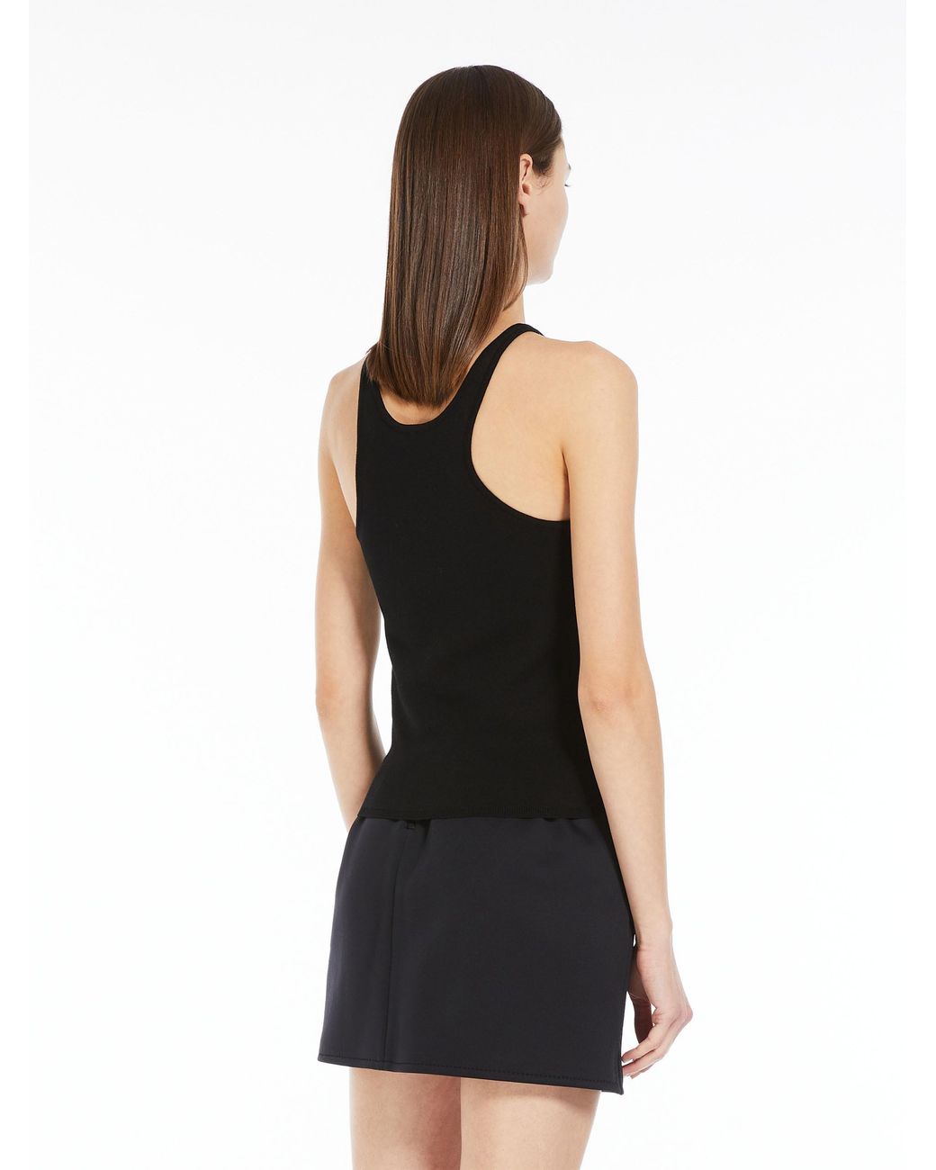 Max Mara Black Crewneck Sleeveless Top