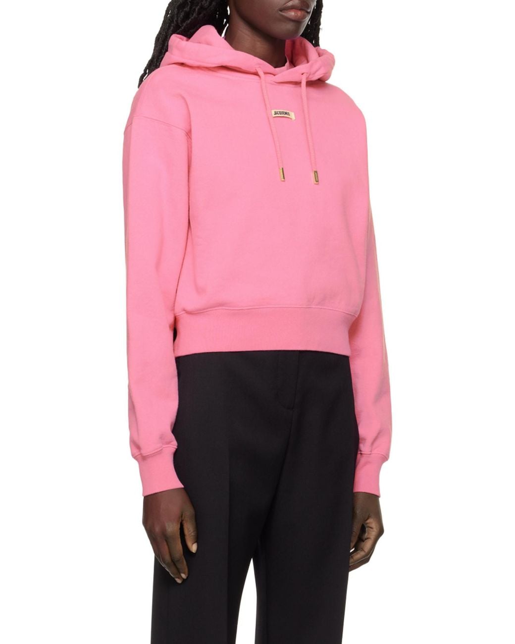 Jacquemus Pink Logo Patch Drawstring Hoodie