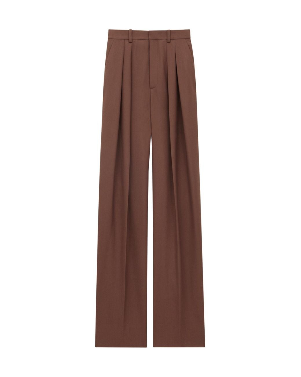 Saint Laurent Brown Wide-Leg Pants