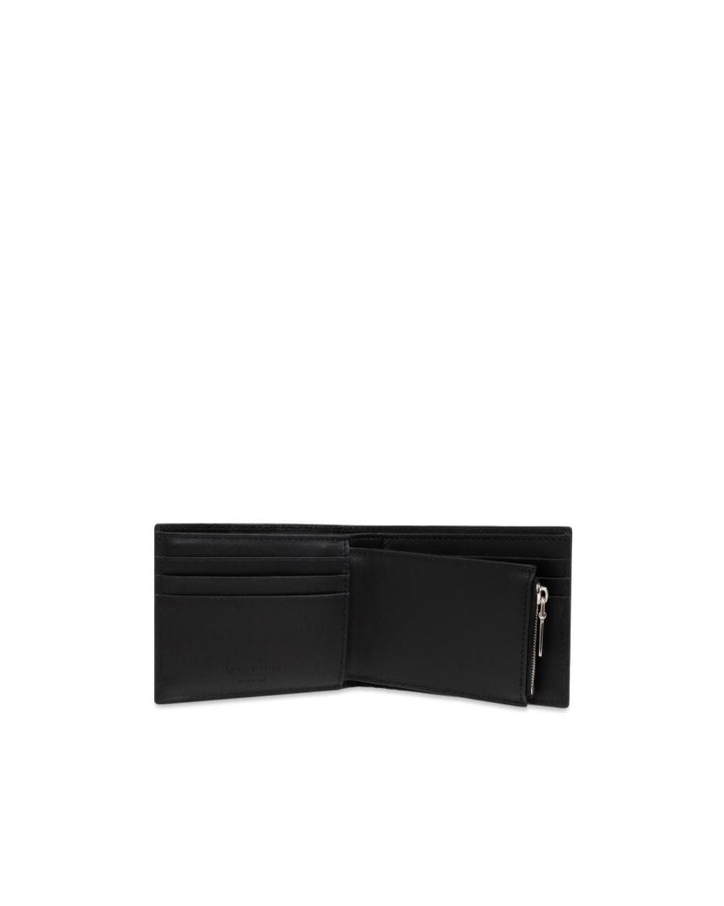 McQueen Black Logo Plaque Bi-Fold Wallet for men