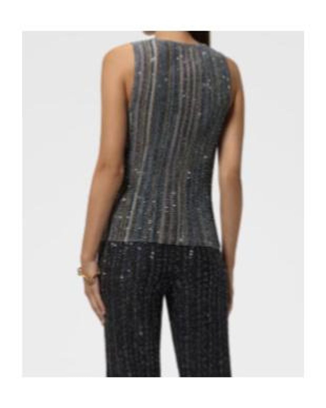 Missoni Gray Metallic Striped Knitted Top