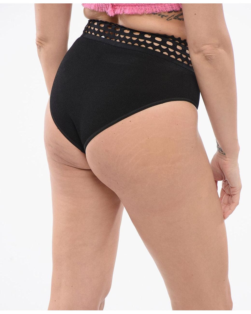 Alaïa Black Vienne Openwork Briefs
