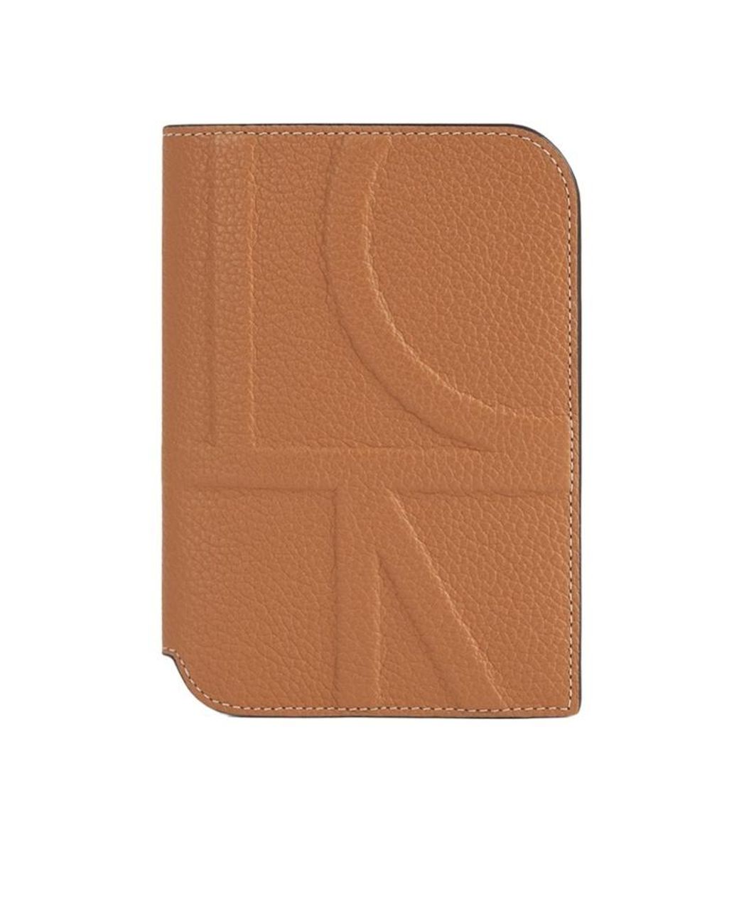 Totême Brown Totême Logo Embossed Bifold Wallet for men