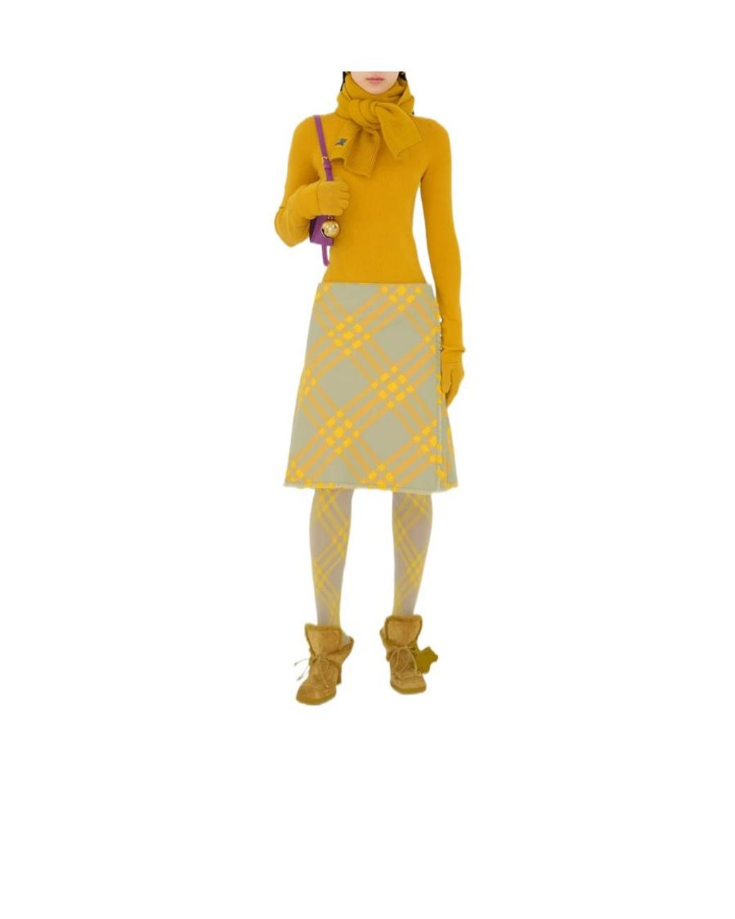Burberry Yellow Ekd Cashmere-Blend Gloves for men