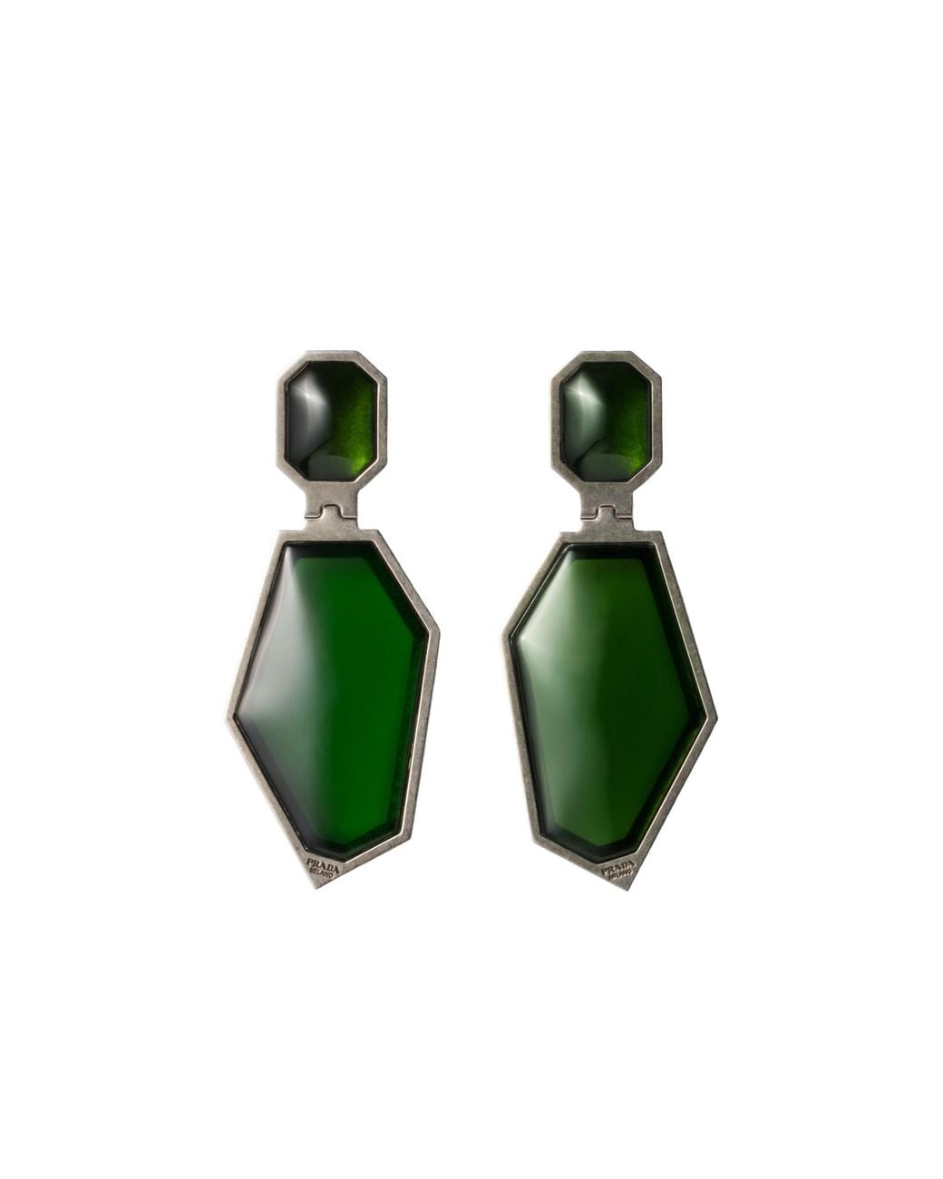 Prada Green Metal Earrings