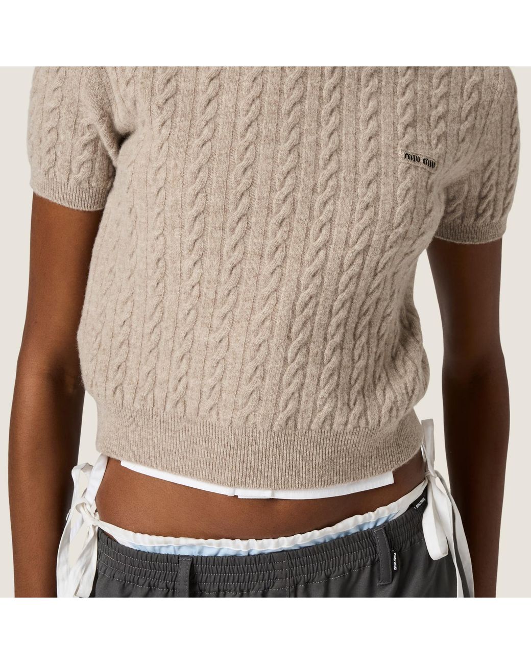 Miu Miu Natural Wool And Cashmere Knit Sweater