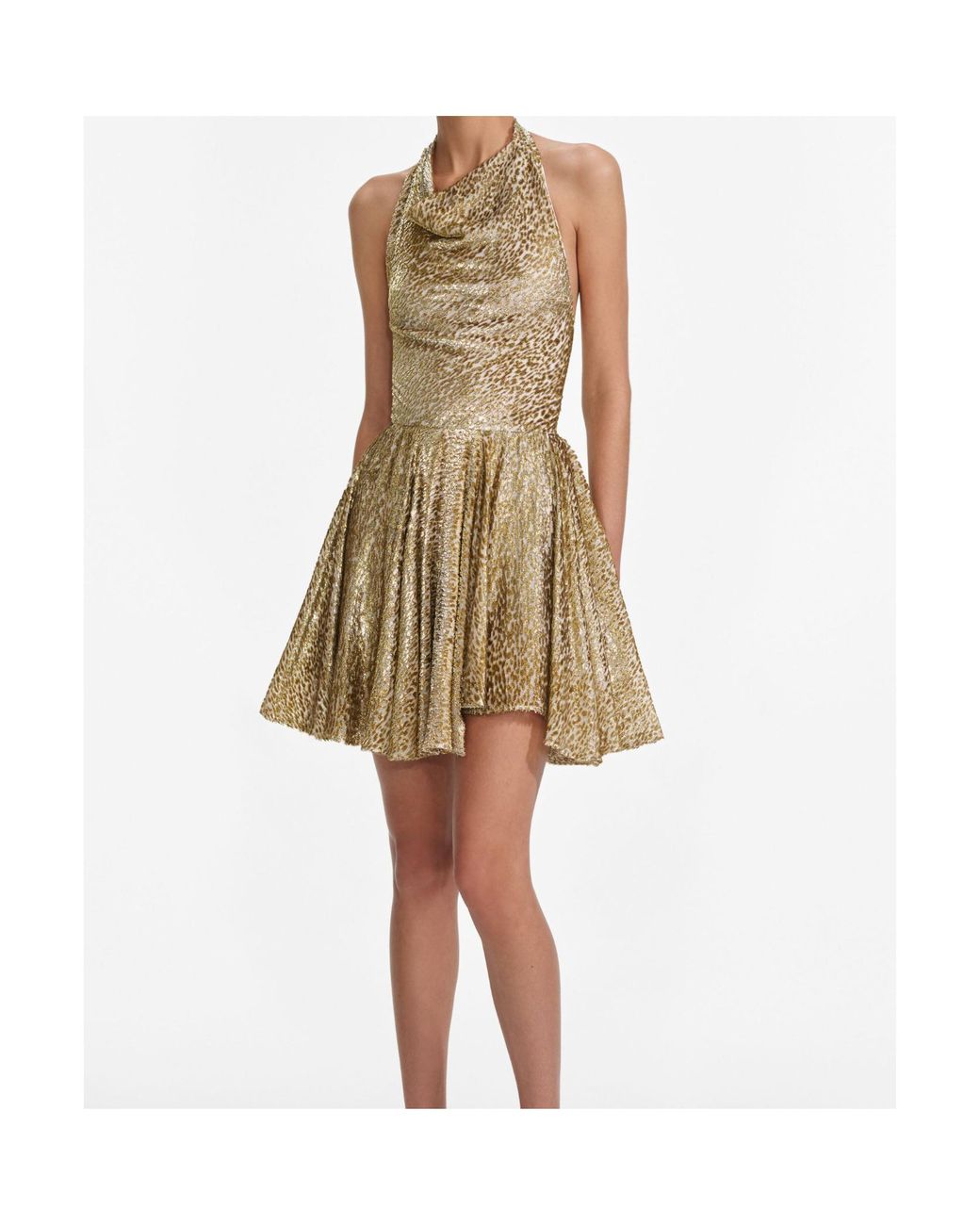 Self-Portrait Natural Leopard Printed Mini Dress