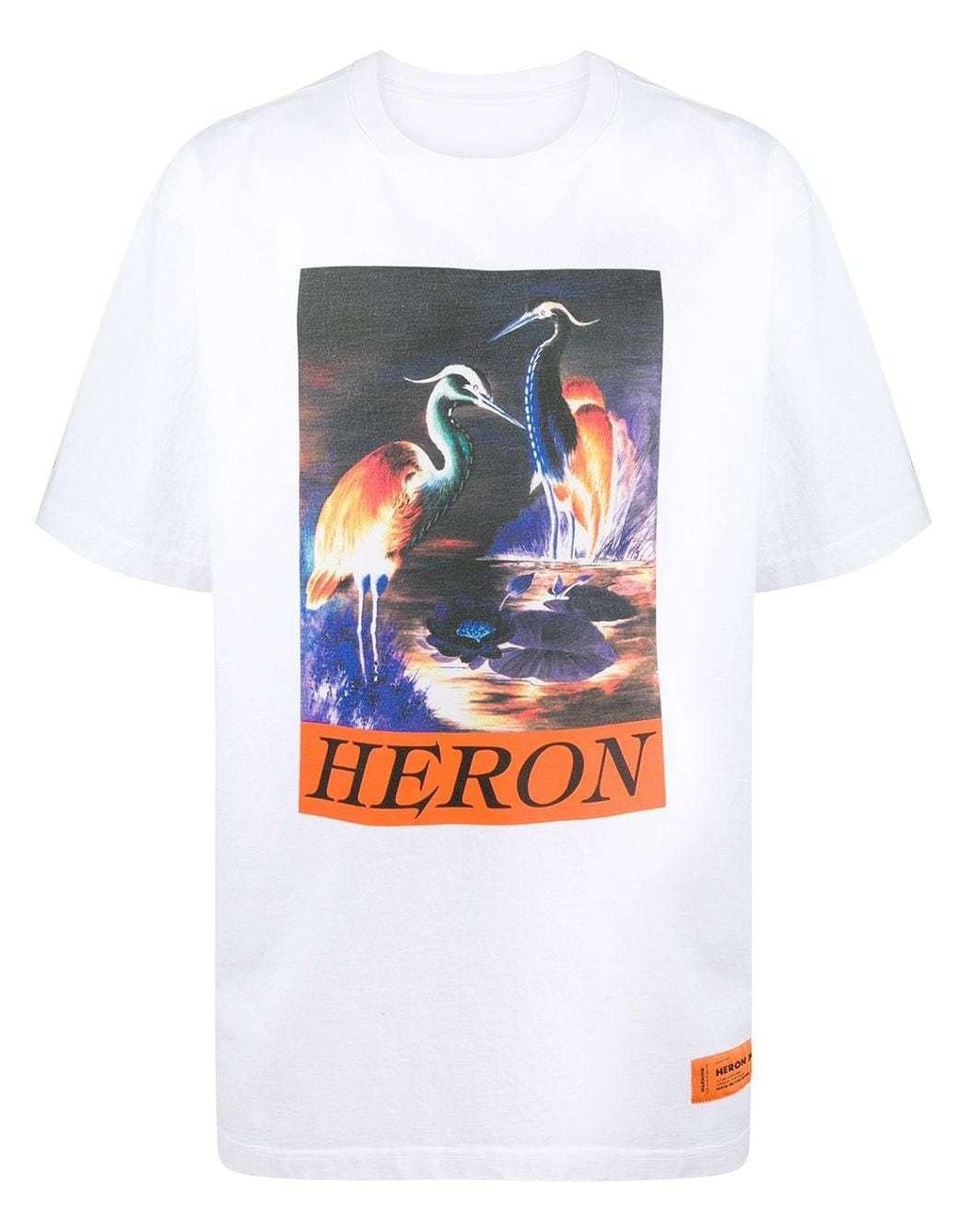 Heron Preston White Times Graphic-Print T-Shirt for men