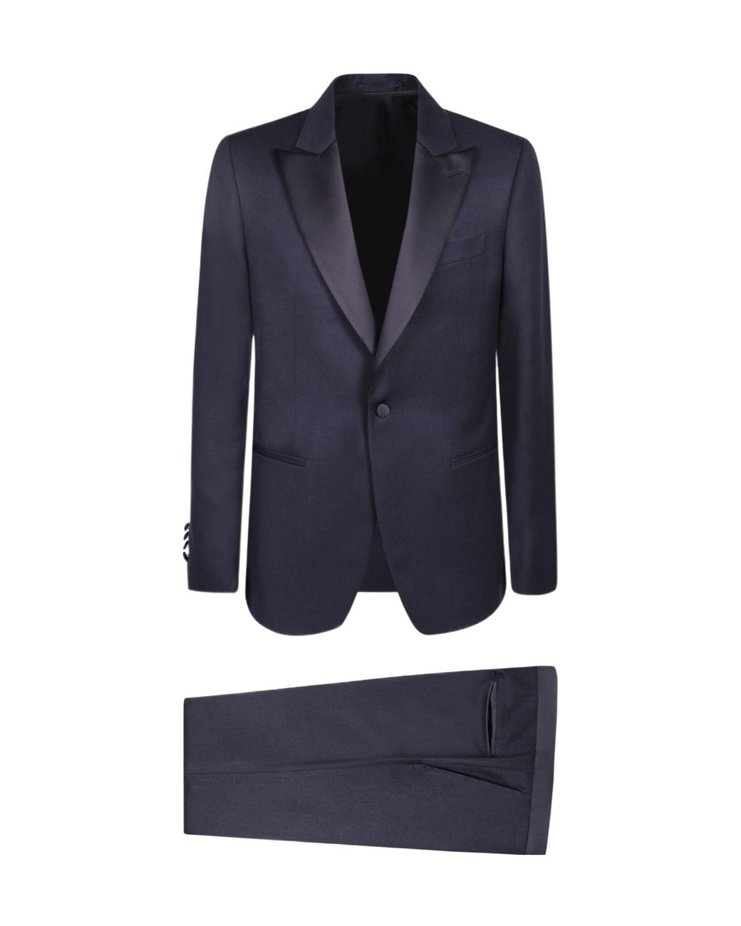 Lardini Blue Satin-Lapel Two-Button Suit for men