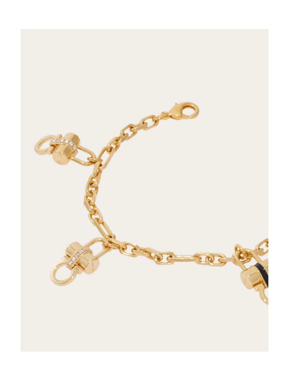 Ferragamo Metallic Ferragamo Padlock Charm Bracelet