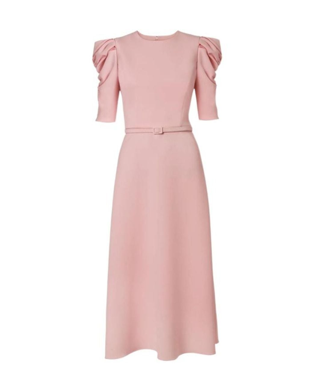 Carolina Herrera Pink Puff-Sleeve Midi Dress