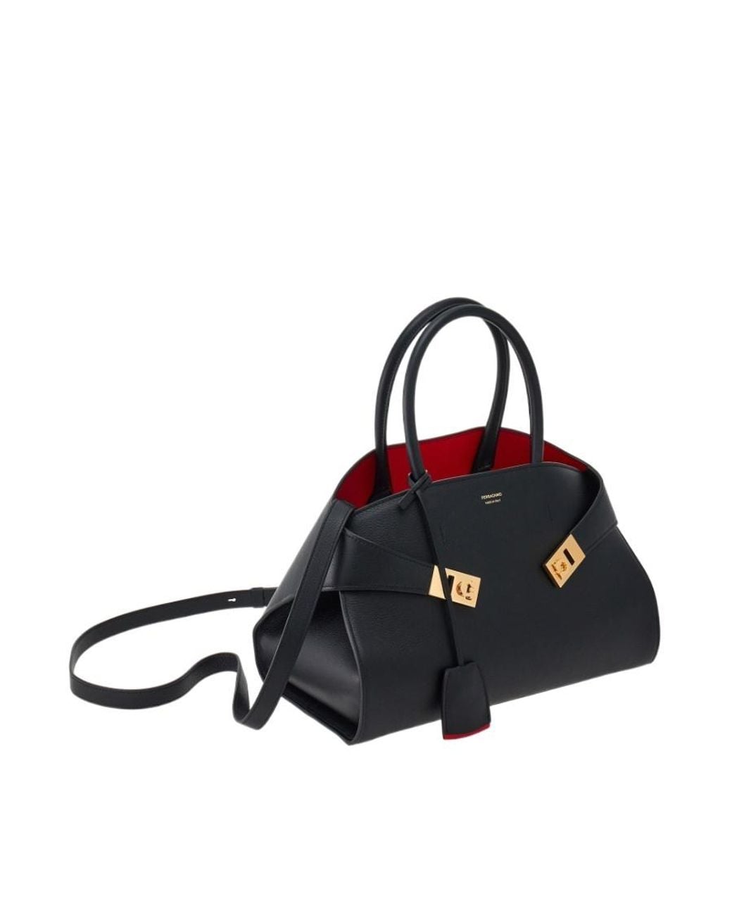 Ferragamo Black Ferragamo Hug Logo Printed Tote Bag