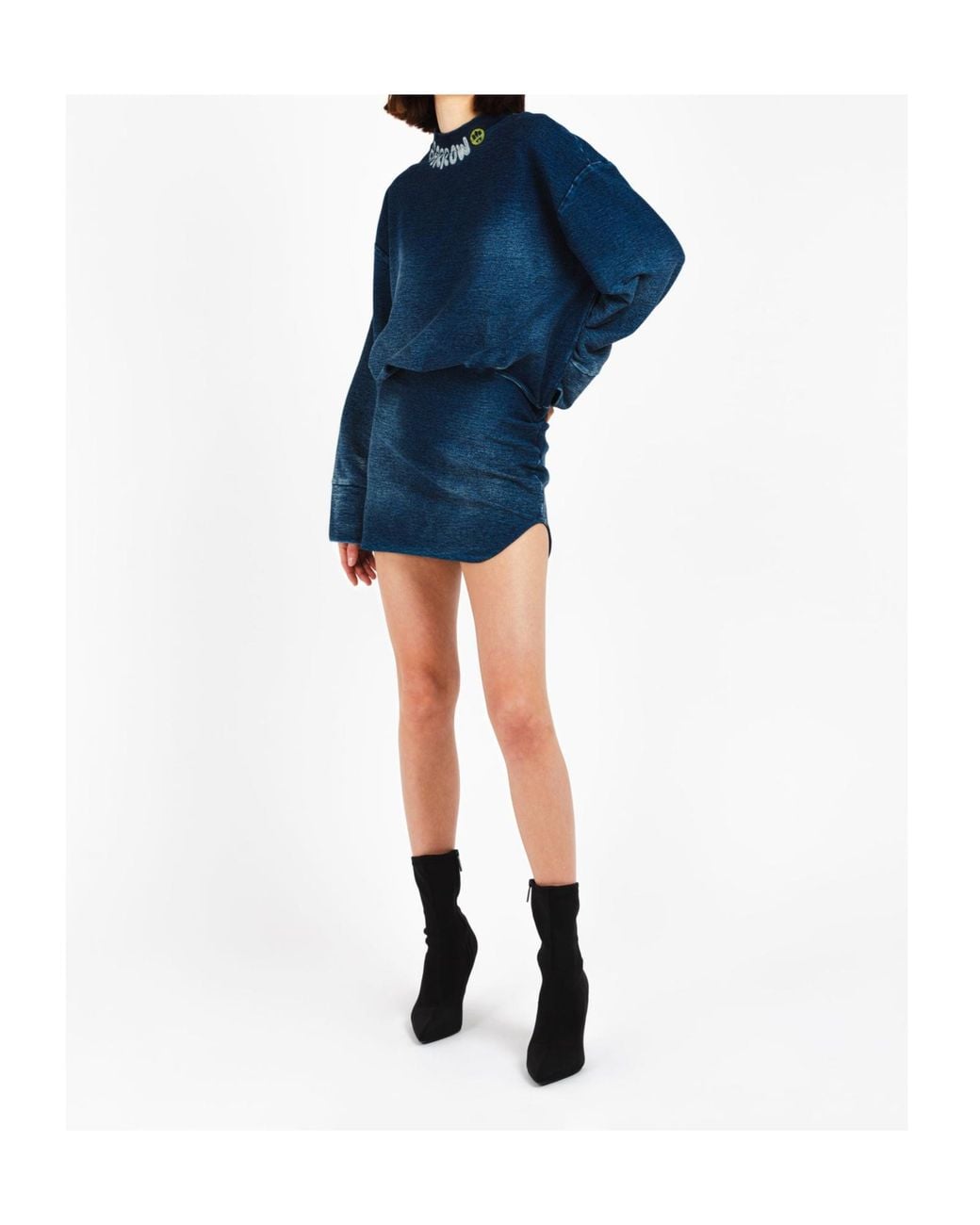 Barrow Blue Drop Shoulder Denim Dress