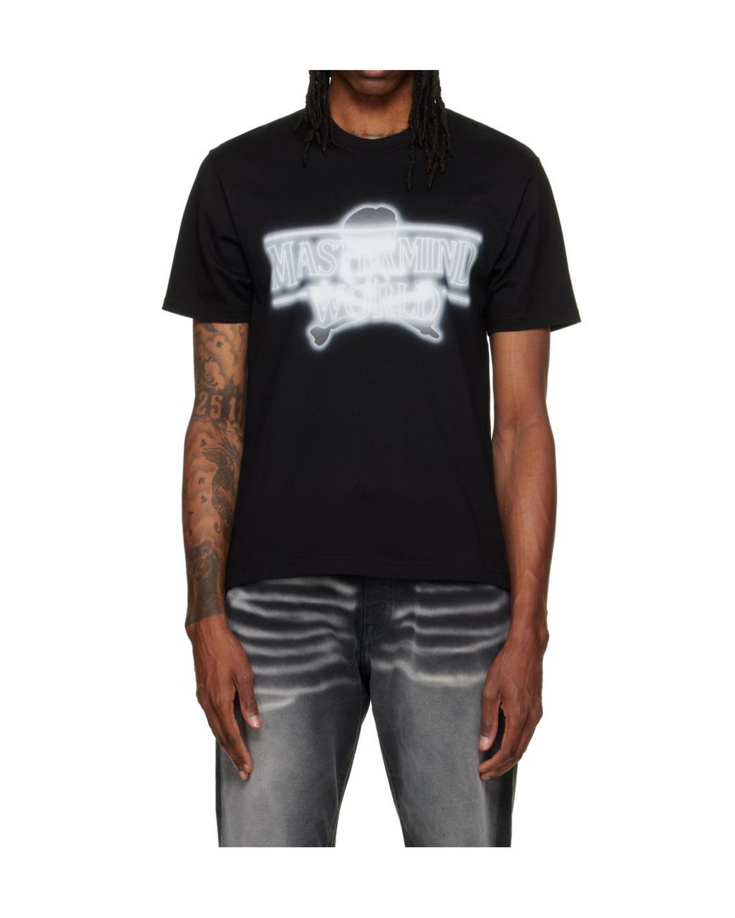 Mastermind Japan Black Neon Logo Short-Sleeve T-Shirt for men