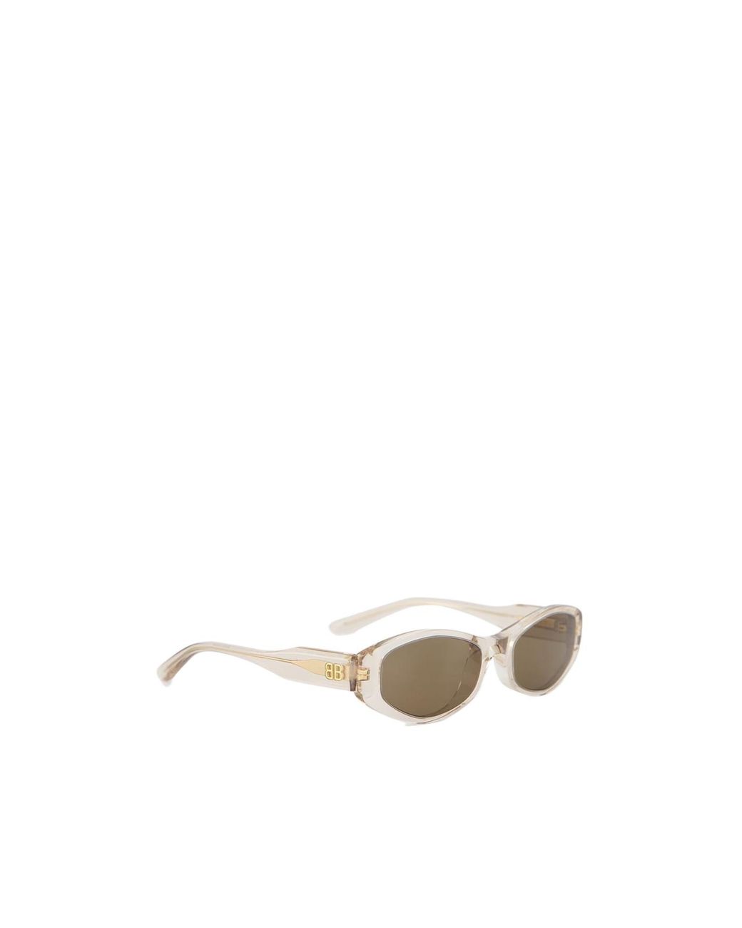 Balenciaga White Eyewear Nova Oval Sunglasses