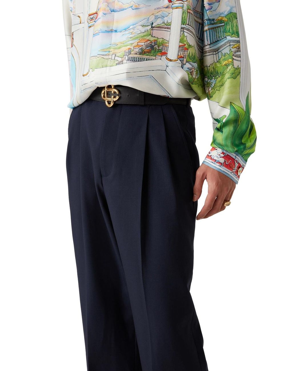 Casablanca Blue Tailored Pleated Trousers for men