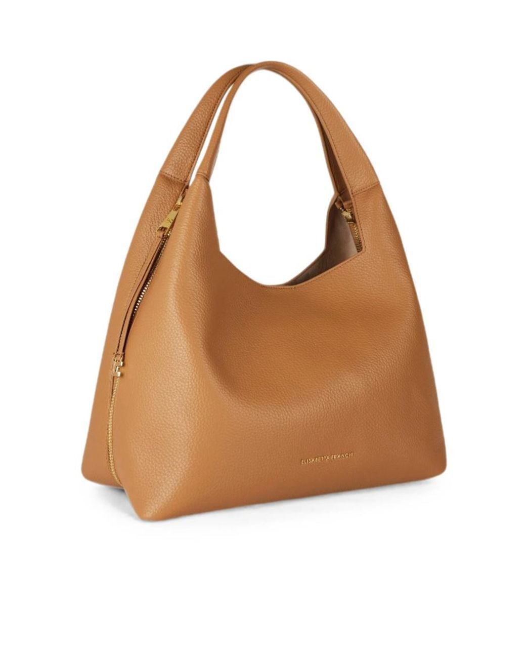 Elisabetta Franchi Brown Charm Detailed Hobo Bag