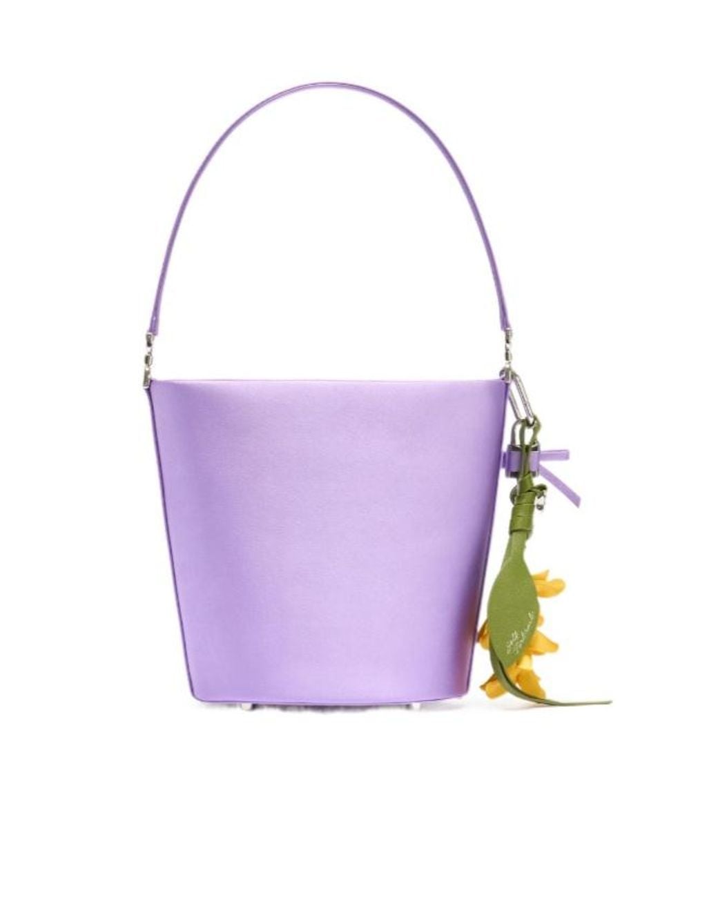 Self-Portrait Purple Satin Charm Bucket Bag