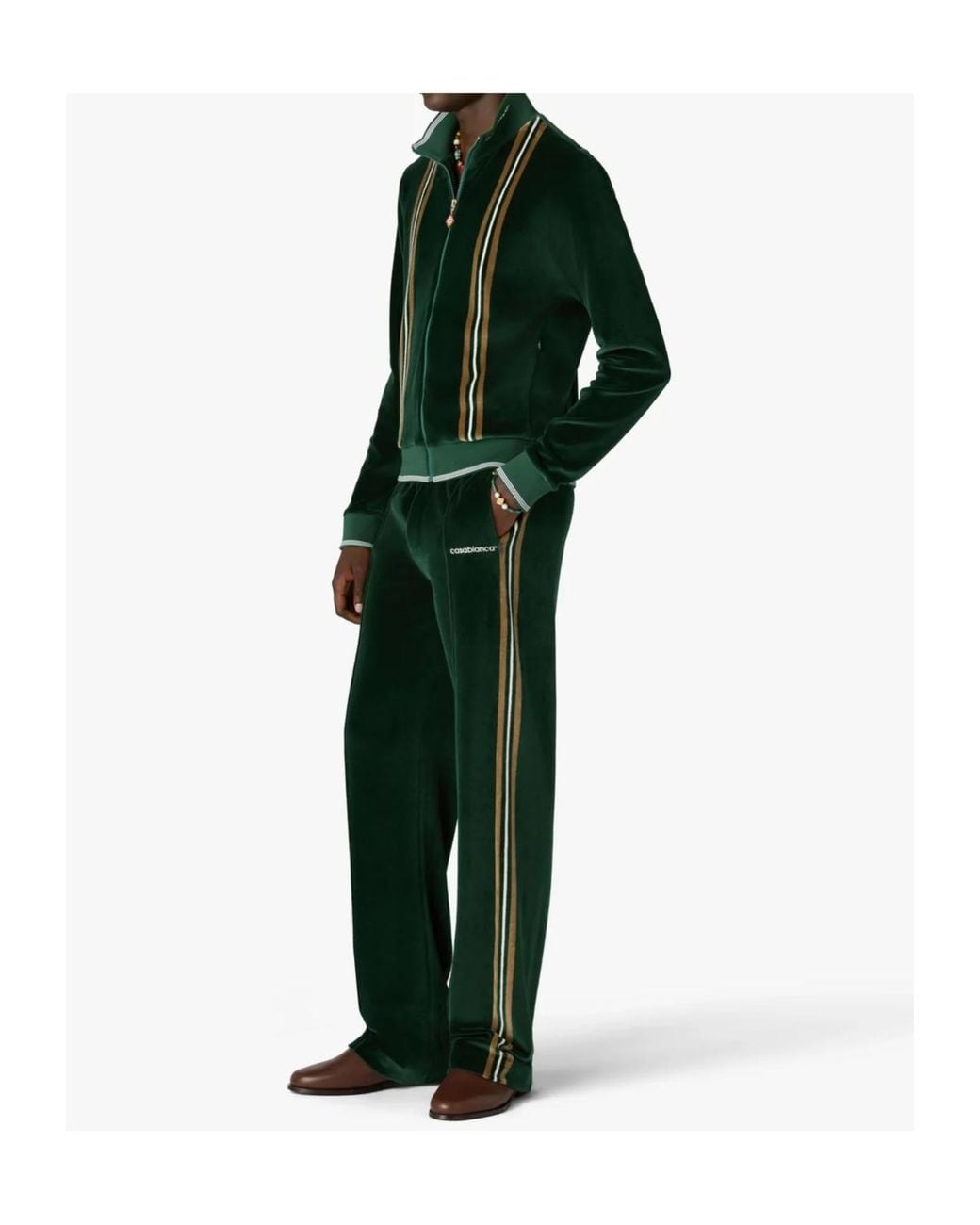 Casablanca Green Velour Track Pants for men