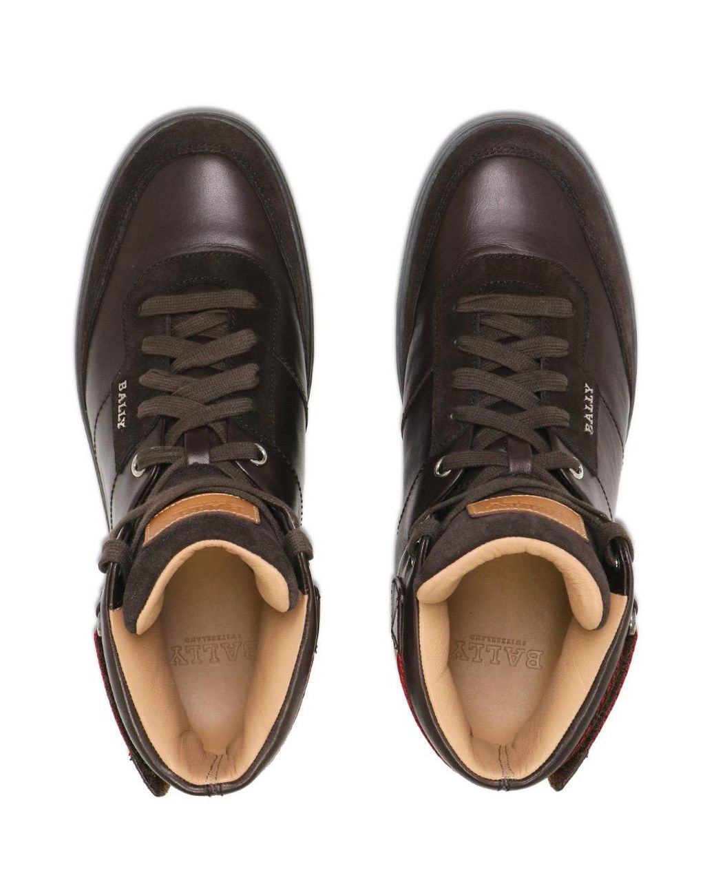 Bally Brown Logo High-Top Sneakers for men