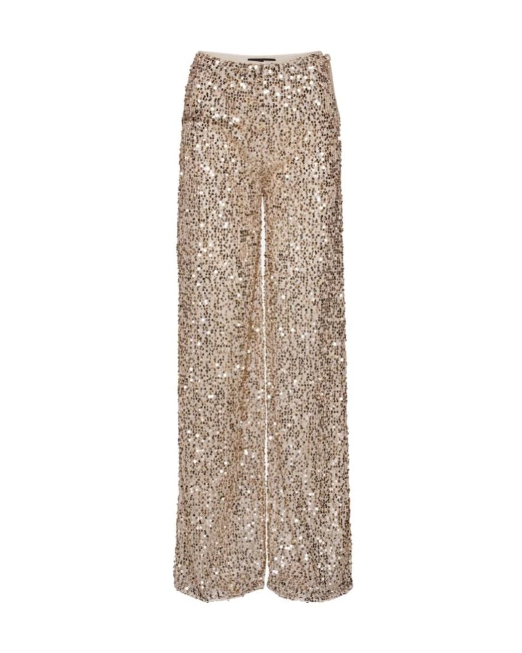 ROTATE BIRGER CHRISTENSEN Natural Net Sequins Pants