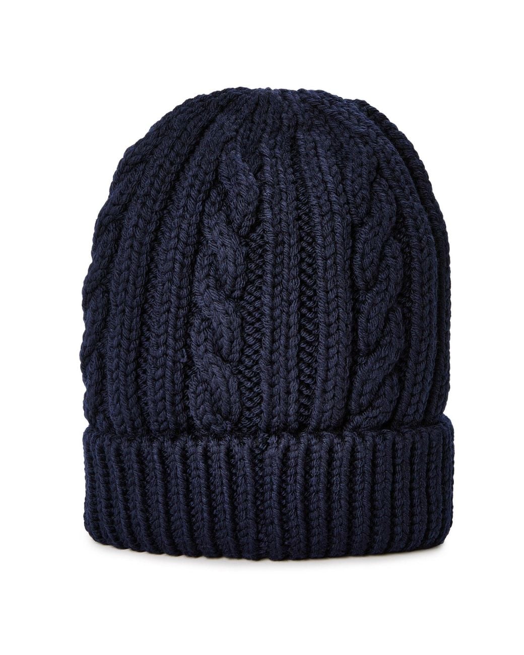 Moncler Blue Cable Knit Beanie for men