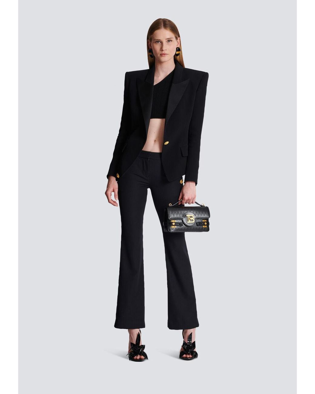 Balmain Black Low-Top Flared Trousers