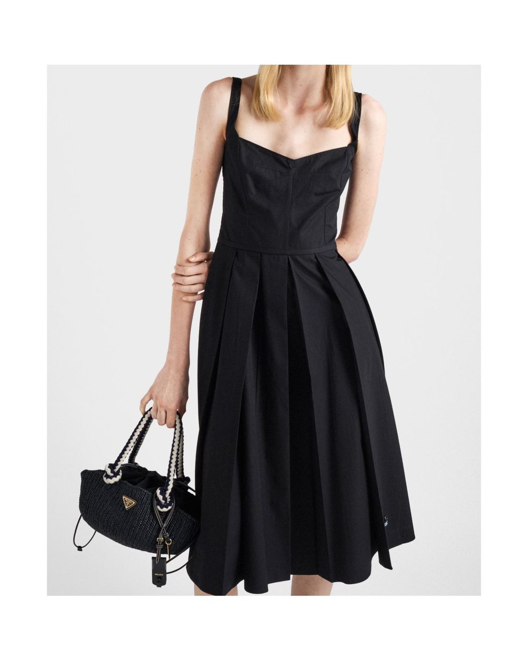Prada Black Fit-And-Flare Sleeveless Dress
