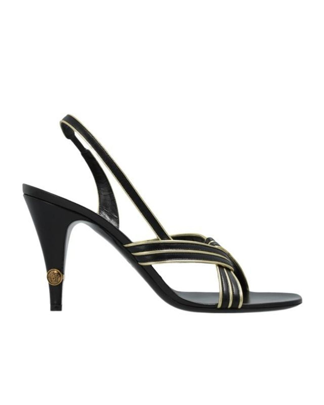 Versace Metallic Gianni Strappy Heeled Sandals