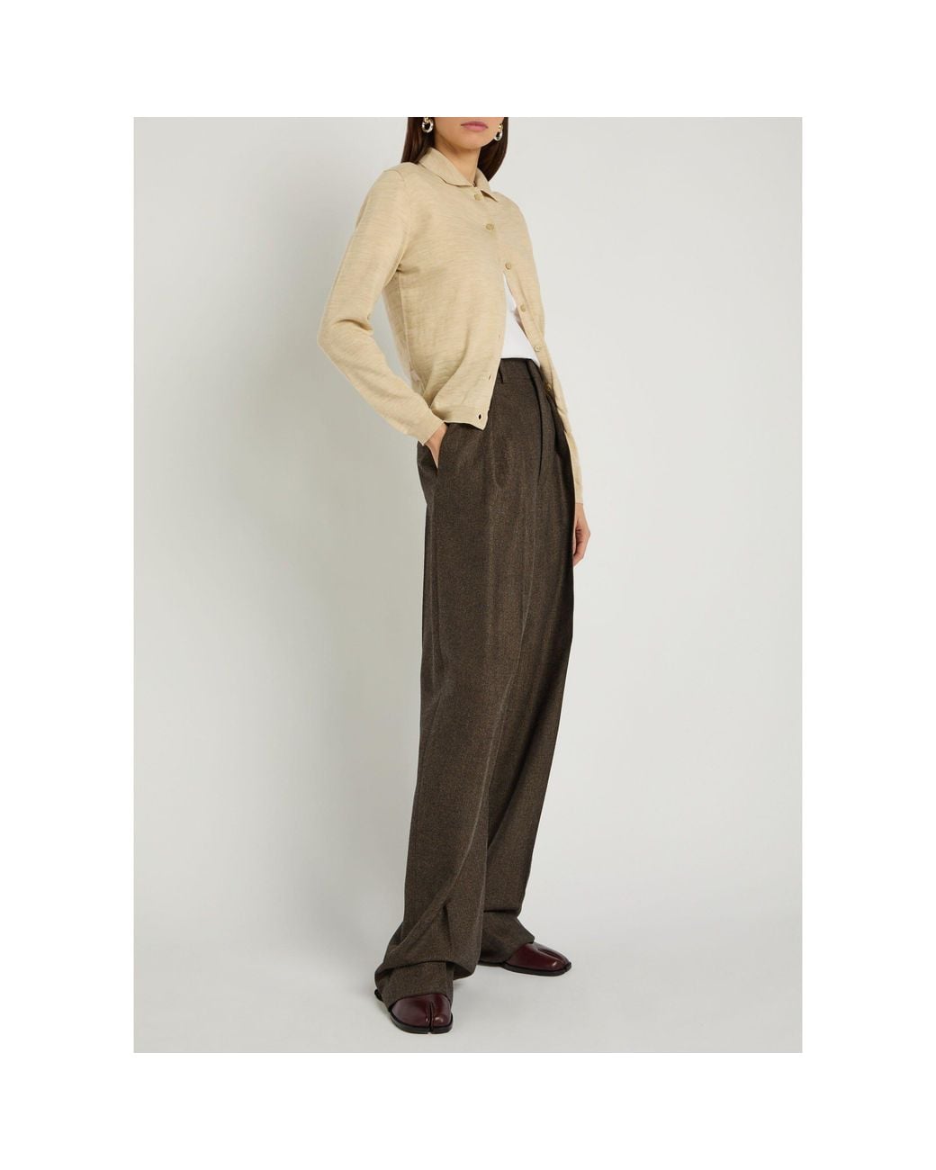 Maison Margiela Natural Simple Wool Cardigan