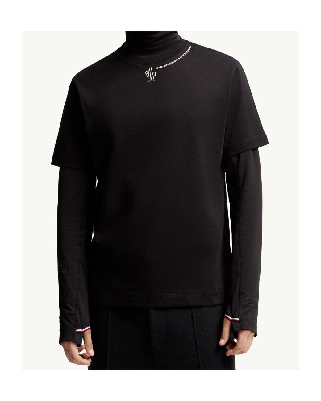 Moncler Black Coordinates Logo Cotton T-Shirt for men