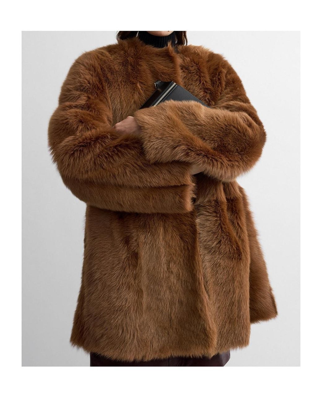 Totême Brown Silky Lamb Shearling Short Coat