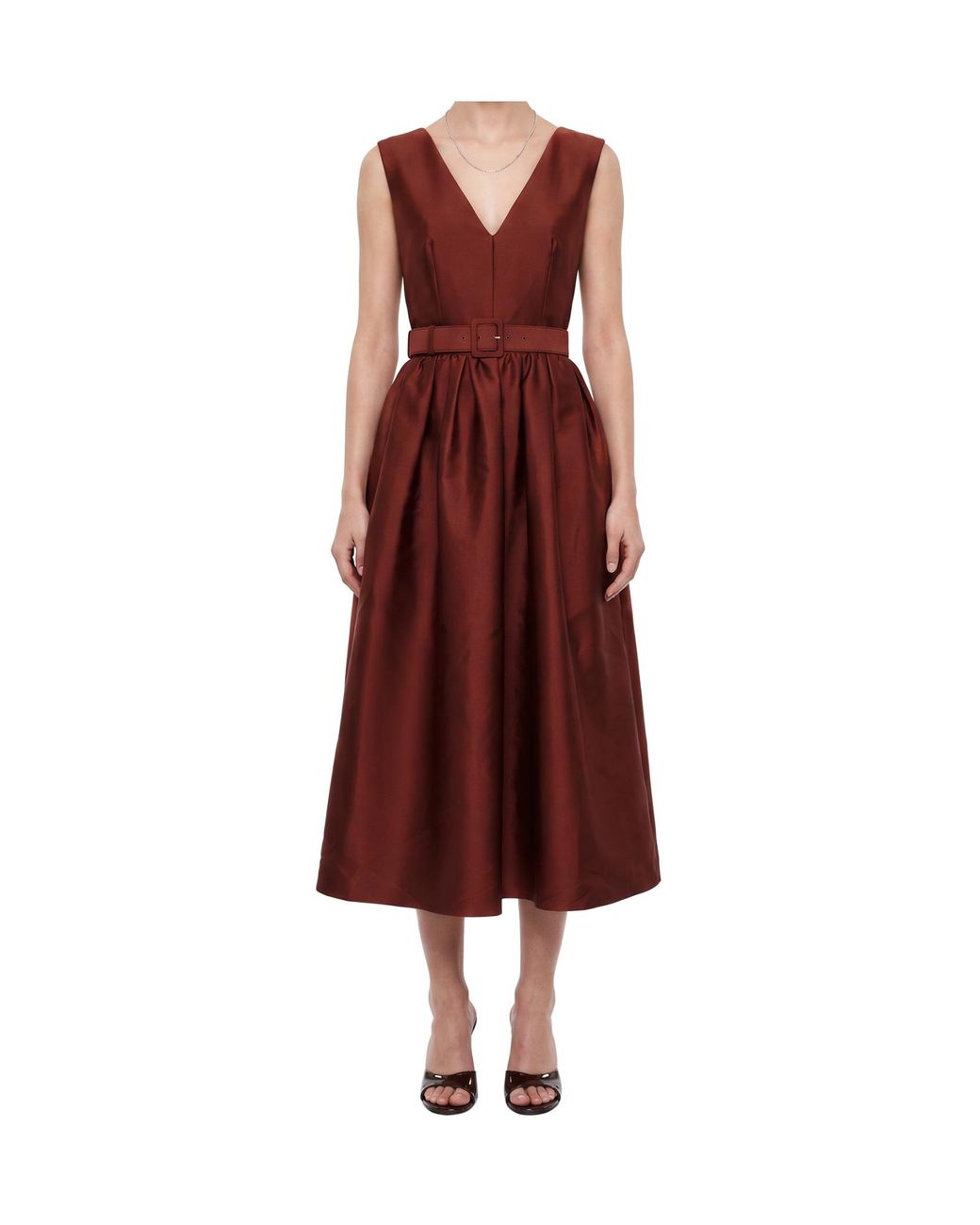Roland Mouret Purple Tie-Front V-Neck Dress