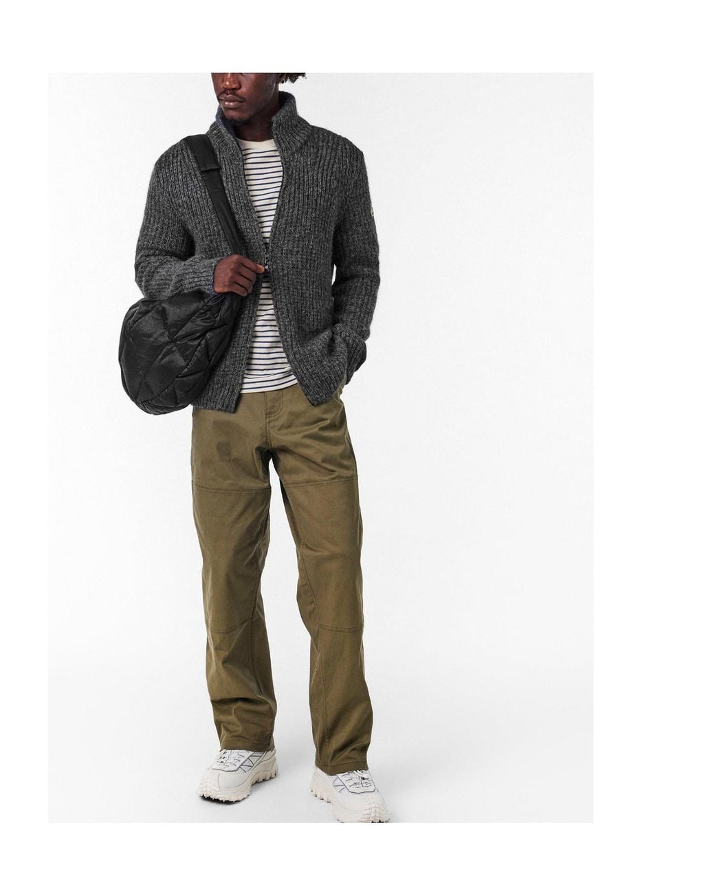 Moncler Gray Zip Cardigan for men