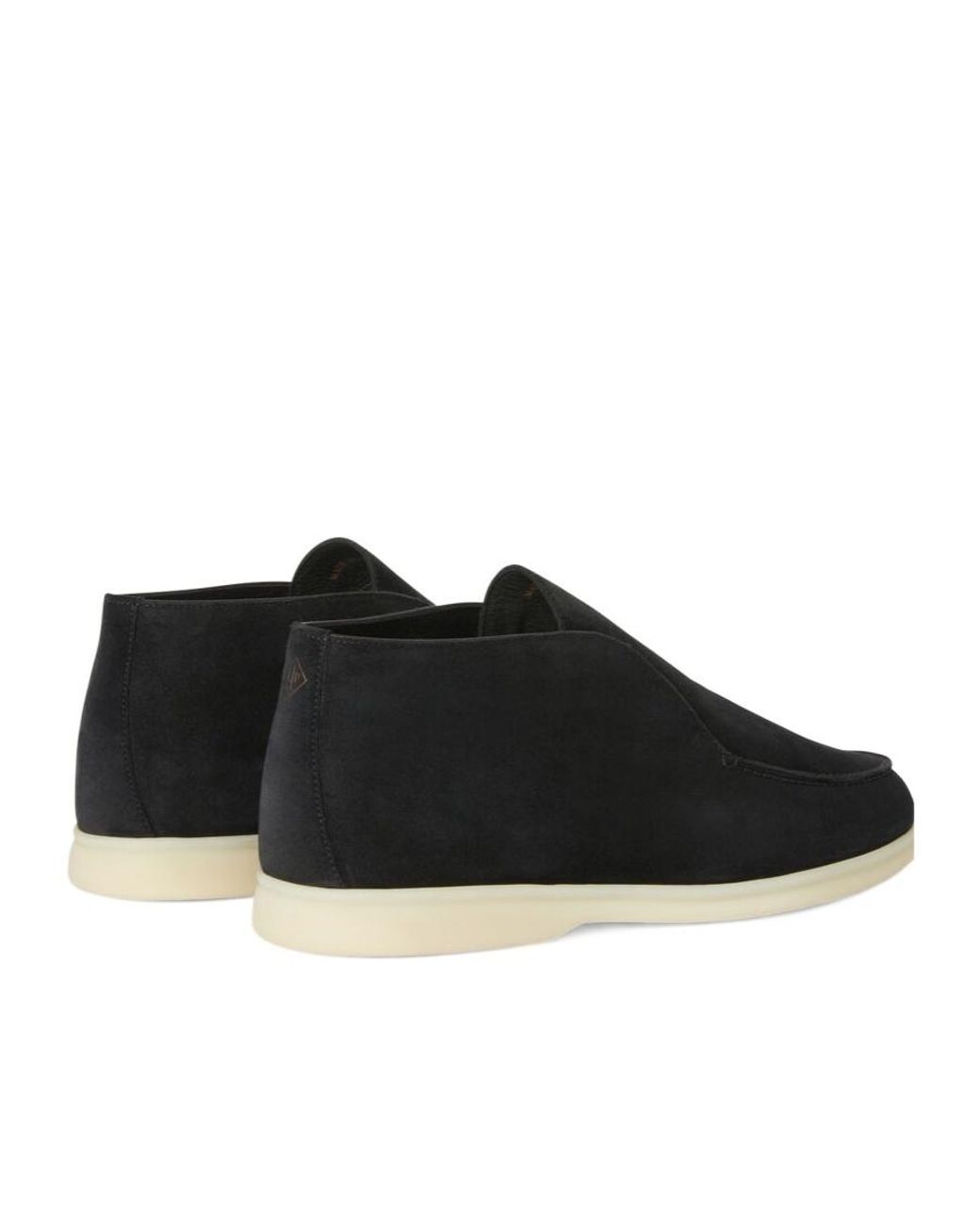 Loro Piana Black Open Walk Ankle Boots for men